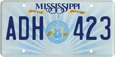 MS license plate ADH423