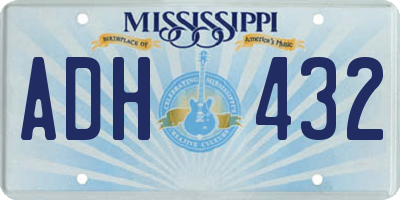 MS license plate ADH432