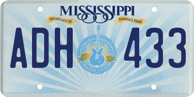 MS license plate ADH433