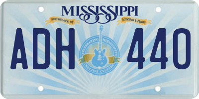MS license plate ADH440