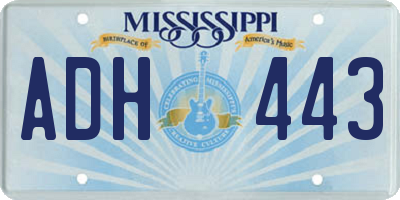 MS license plate ADH443