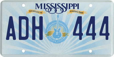 MS license plate ADH444