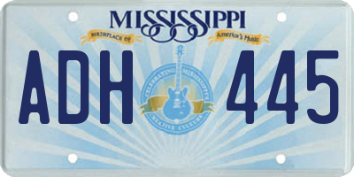 MS license plate ADH445