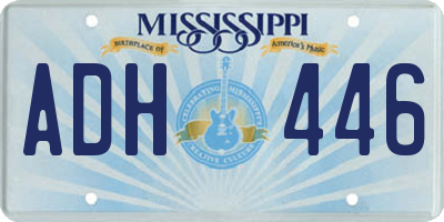 MS license plate ADH446