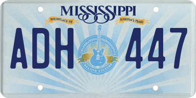 MS license plate ADH447