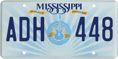 MS license plate ADH448