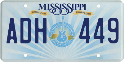 MS license plate ADH449