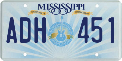 MS license plate ADH451