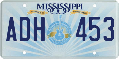 MS license plate ADH453