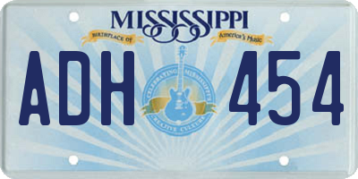 MS license plate ADH454