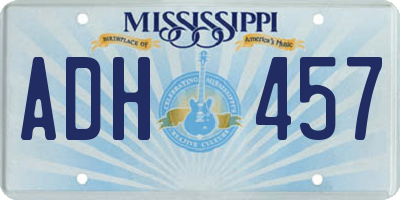 MS license plate ADH457