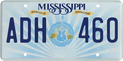 MS license plate ADH460