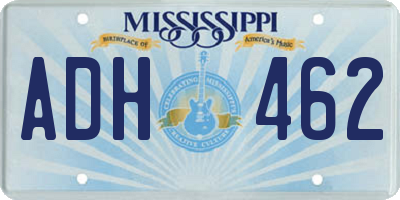 MS license plate ADH462