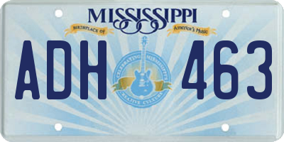 MS license plate ADH463