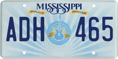 MS license plate ADH465