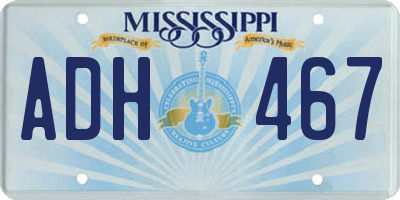 MS license plate ADH467