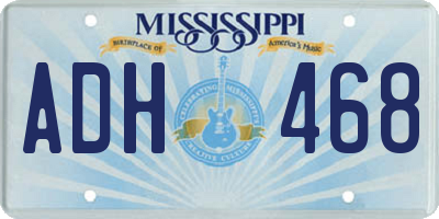 MS license plate ADH468