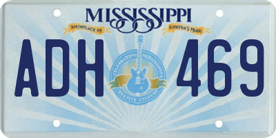 MS license plate ADH469