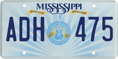 MS license plate ADH475