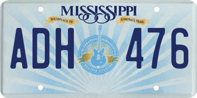 MS license plate ADH476