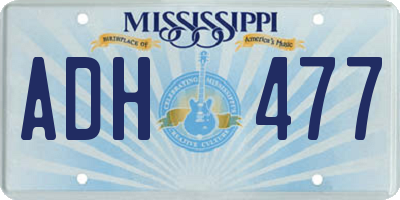 MS license plate ADH477