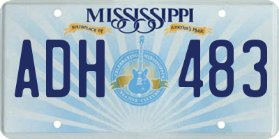 MS license plate ADH483