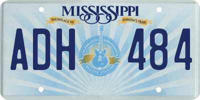 MS license plate ADH484