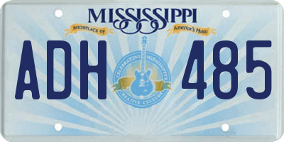 MS license plate ADH485