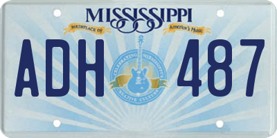 MS license plate ADH487