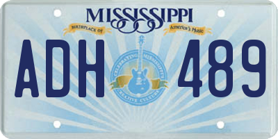 MS license plate ADH489