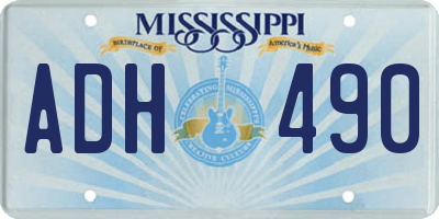 MS license plate ADH490