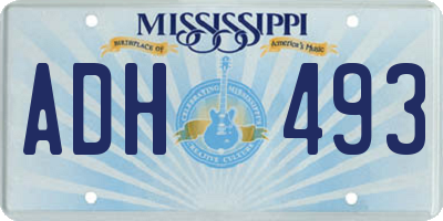 MS license plate ADH493