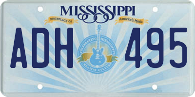 MS license plate ADH495
