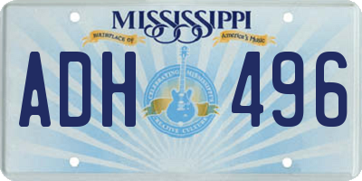 MS license plate ADH496