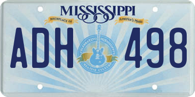 MS license plate ADH498