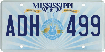 MS license plate ADH499