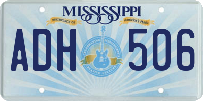 MS license plate ADH506