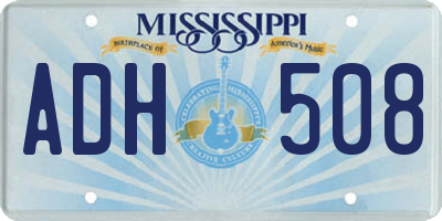 MS license plate ADH508