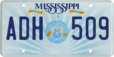 MS license plate ADH509