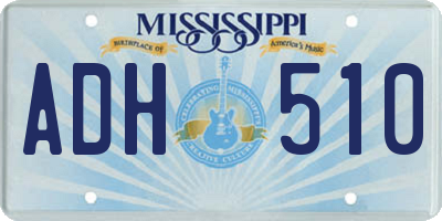 MS license plate ADH510