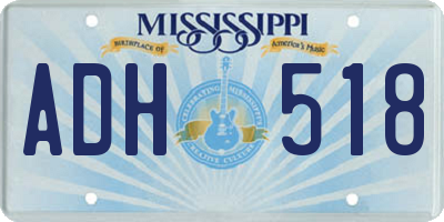 MS license plate ADH518