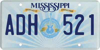 MS license plate ADH521