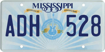 MS license plate ADH528