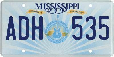 MS license plate ADH535