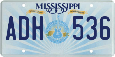MS license plate ADH536