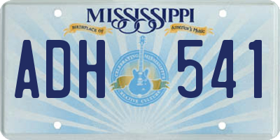 MS license plate ADH541
