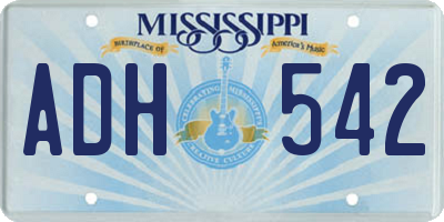 MS license plate ADH542