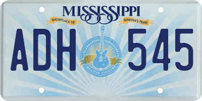MS license plate ADH545