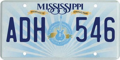 MS license plate ADH546