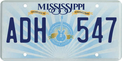 MS license plate ADH547